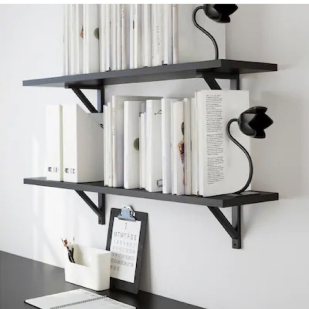 IKEA BAKHASARE Bookend Steel flower Tulip Black (SET OF 2)